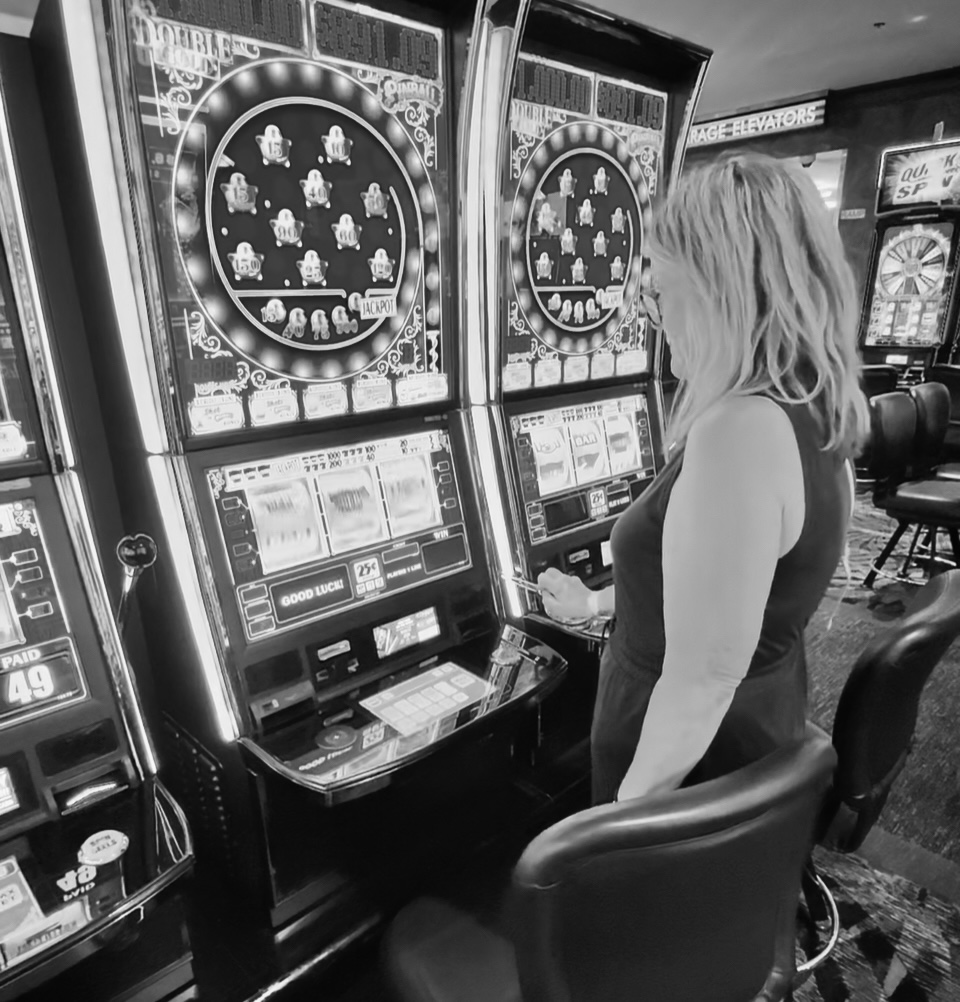 Lady at slot machine